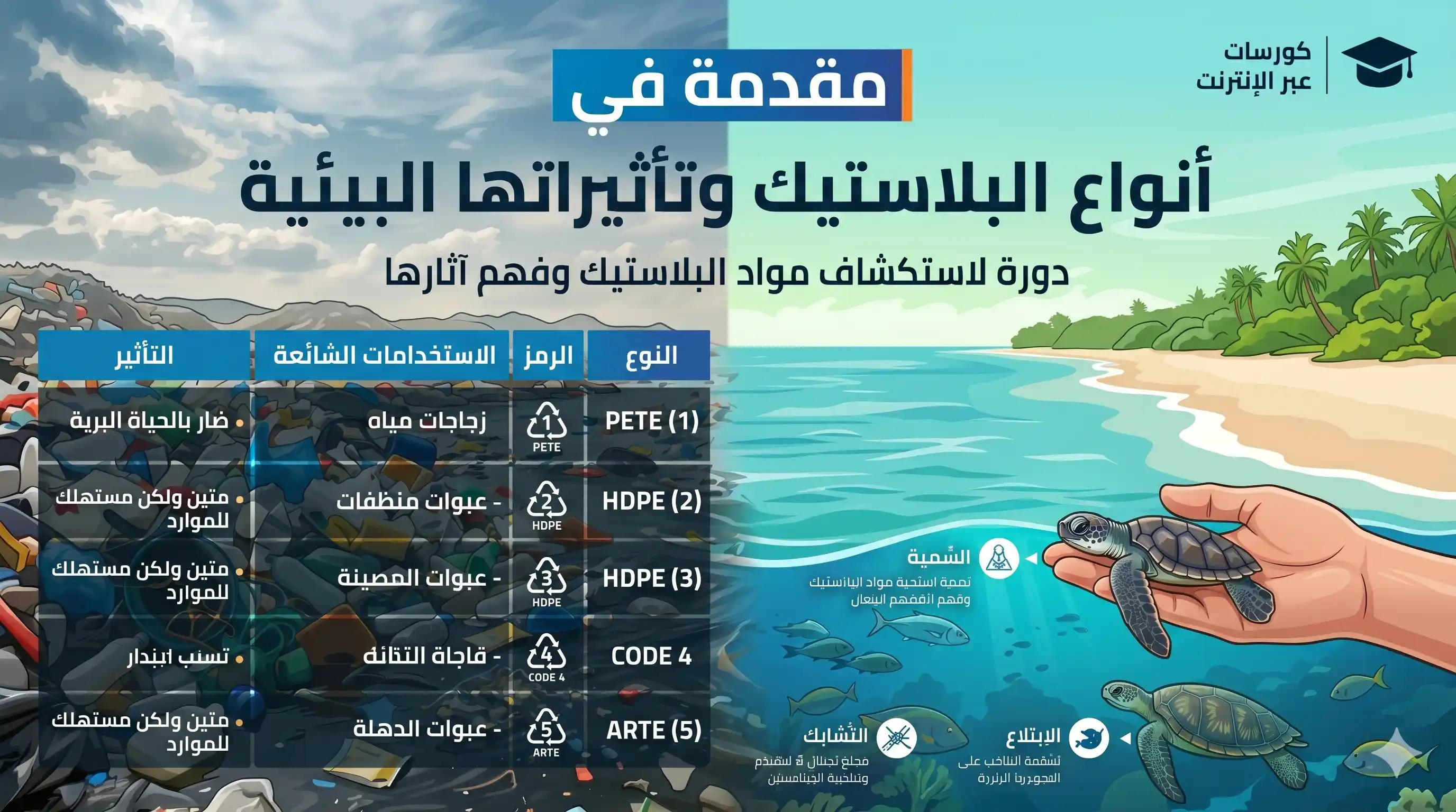أنواع البلاستيك وتأثيراتها البيئية
